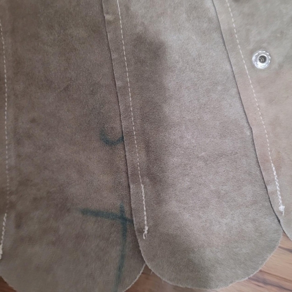 Real handmade leather skirt tan / brown 24" waist - Picture 5 of 6